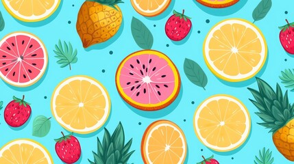 Modern abstract tropical pattern with toucan bird. Collage contemporary seamless pattern. Hand drawn cartoon style pattern.