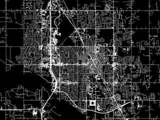 Vector road map of the city of  Norman Oklahoma in the United States of America with white roads on a black background.