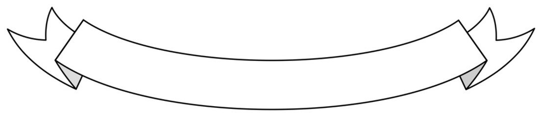 White ribbon clipart. Banner illustration.