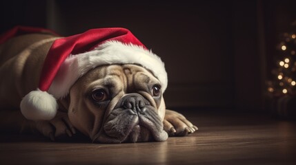 Santa's Furry Sidekick: Dog in a Santa Hat Embarks on a Mission of Merriment