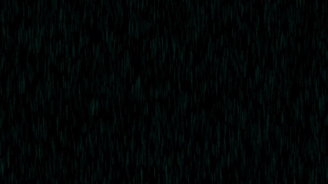 3D rendered animation of blue rainfall isolated on the empty black background
