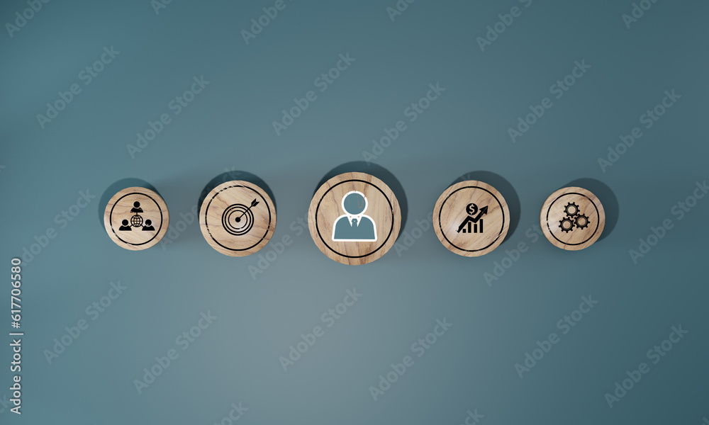 Canvas Prints manager icon inside for growth business to planning and management business development leadership a