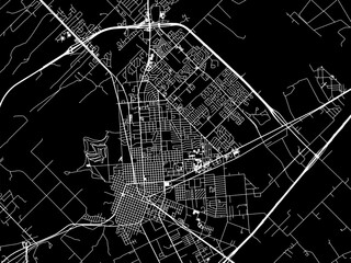 Vector road map of the city of  Victory Texas in the United States of America with white roads on a black background.
