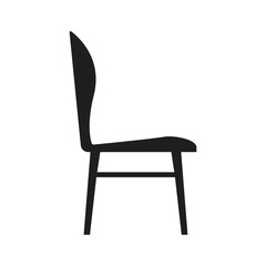 Simple chair with flat color design.