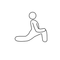 Stretching of a person, contour 