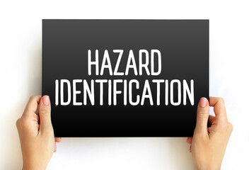 Hazard Identification text on card, concept background
