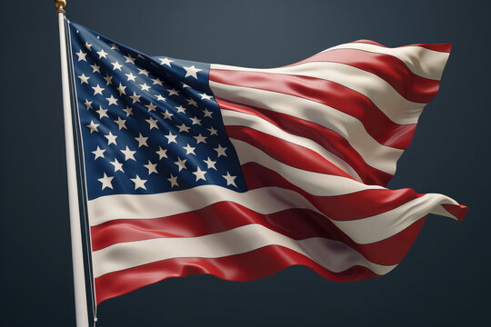 hyperrealistic beauty of a waving USA flag