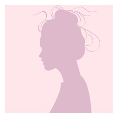 Obraz na płótnie Canvas Woman silhouette vector design in pink color, avatar vector