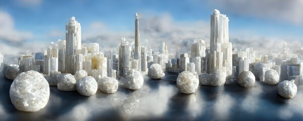 white marble city royalcore highly detailed 8k skyline 
