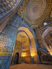 Fototapeta na wymiar Uzbekistan Samarkand interior Mosque Asia