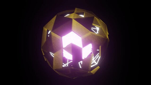Gold and White and Light Purple Audio Reactive Visual Sphera Background Loop Animation in 4K