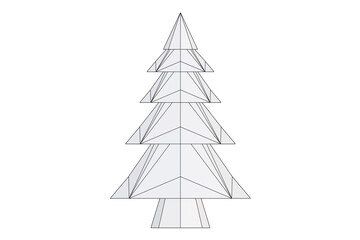Fototapeta premium Simple Low Poly Christmas Tree, 3d rendering