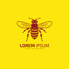 honey bee logo icon vector design template silhouette