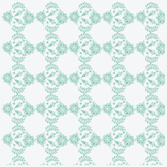 Seamless vector floral wallpaper. Decorative vintage pattern in classic style with flowers and twigs. Two tone ornament with white peony silhouette on blue background