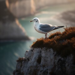 seagull on a cliff