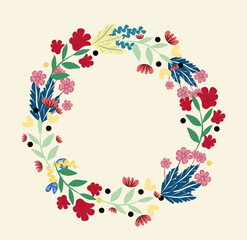 frame with flowers vector illustration
