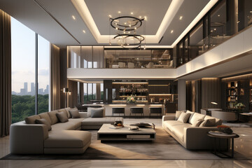 Fototapeta na wymiar beautiful modern livingroom ai generated