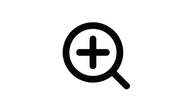 zoom in icon background animated, logo symbol, social media