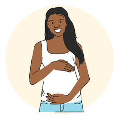 African american pregnant young woman