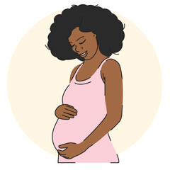 African american pregnant young woman - 617723922