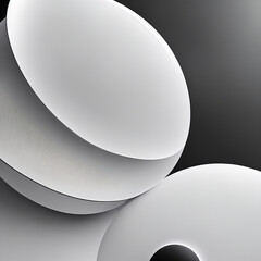 white and black circle - Dark Black and White Background - Monochrome - Generative AI