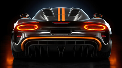 Obraz na płótnie Canvas Rear view of modern fast sports car in studio light