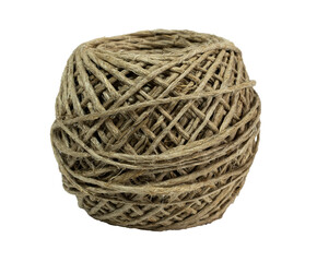 Obraz premium Thick rustic sisal twine skein,, isolated on blank background.