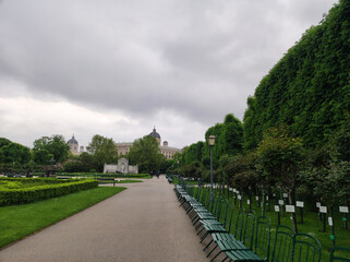 Fototapeta premium park in Vienna in rainy spring day