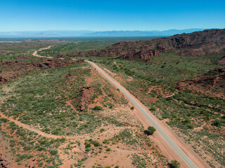 Aerial view of Ischigualasto Provincial Park in San Juan Province, Argentina - traveling and...