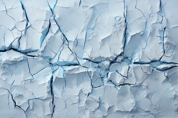 Top view of a cracked ice in Antarctica. Climate change. Generative AI. 