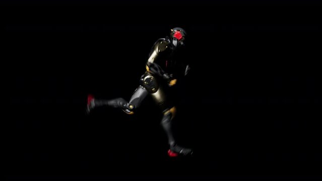 Running robot with alpha channel.  Perfectly looped for your convivence. Place your own custom moving backgrounds and let the chase begin.  