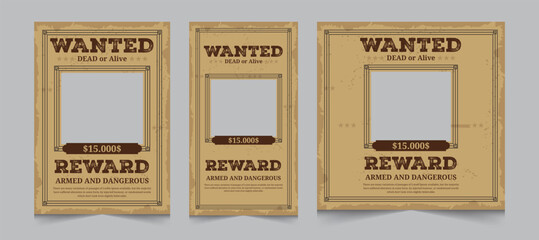 Set of western vintage poster, stories and post design, social media bundle design, vector illustration eps 10