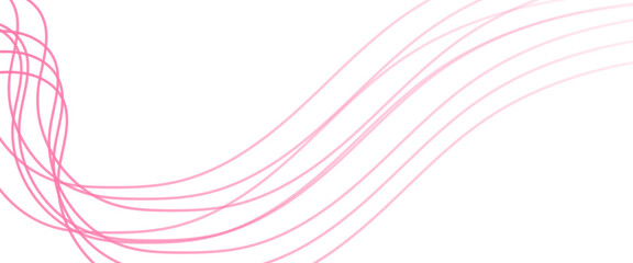 Abstract pink, wave lines on transparent background. Abstract vector pink wave melody lines on white background. Wave modern stream transparent background.	