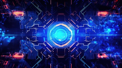 Abstract technology futuristic concept of digital ai future design on hi tech background, Generative ai.