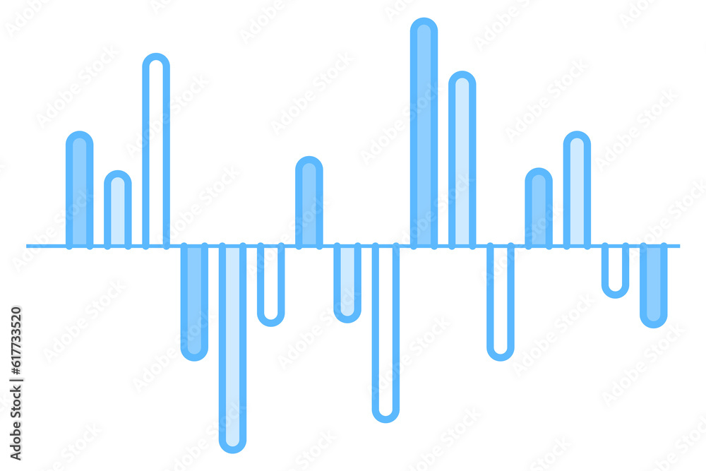Poster histogram graph icon. blue data range representation