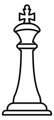 Chess king figure line icon. Game piece