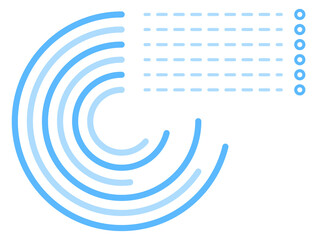 Circular progress chart. Blue line circle diagram