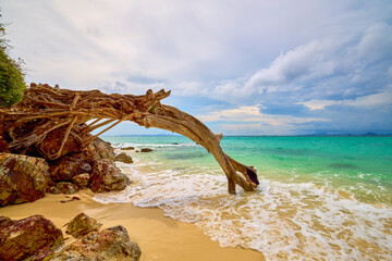 Beautiful scenery of the Thai islands of Phuke, scenery for travel.