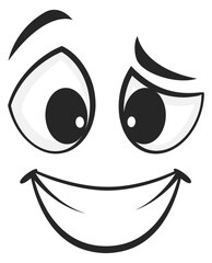 Grinning face. Comic expression. Cartoon smile emoji