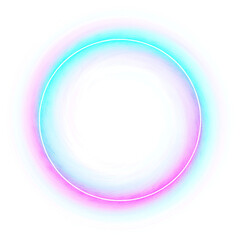 Obraz premium Gradient neon light circle cute colorful