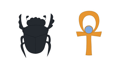 Scarab Beetle and sun  icon. filled flat sign for mobile concept and web design. Egyptian Scarab simple solid icon. Symbol, logo illustration.