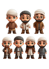 Vector cartoon muslim boy illustration, Generative AI