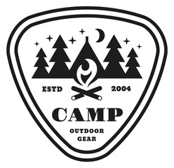 Camp logo. Black forest tourism club emblem