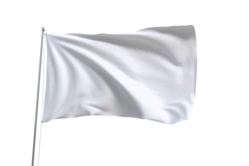 Fotobehang white flag  isolated on transparent or white background, png, mockup © Lansk