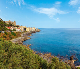 Fototapeta na wymiar Cefalu old beautiful town coastal view, Palermo region, Sicily, Italy.