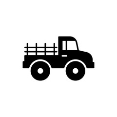 Farmer pickup truck black glyph icon