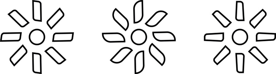 Sun Icons set. Vector illustration sun rays. Sun icons collection vector illustration.