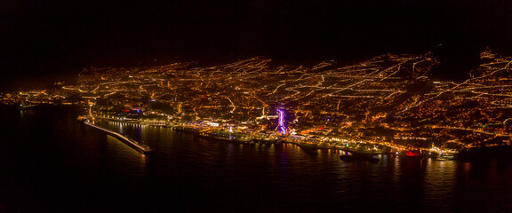 Aerial Panorama Funchal Christmas time 02