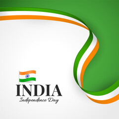 Vector Illustration of  India Independence Day. Ribbon
