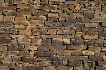 New brown stone wall close